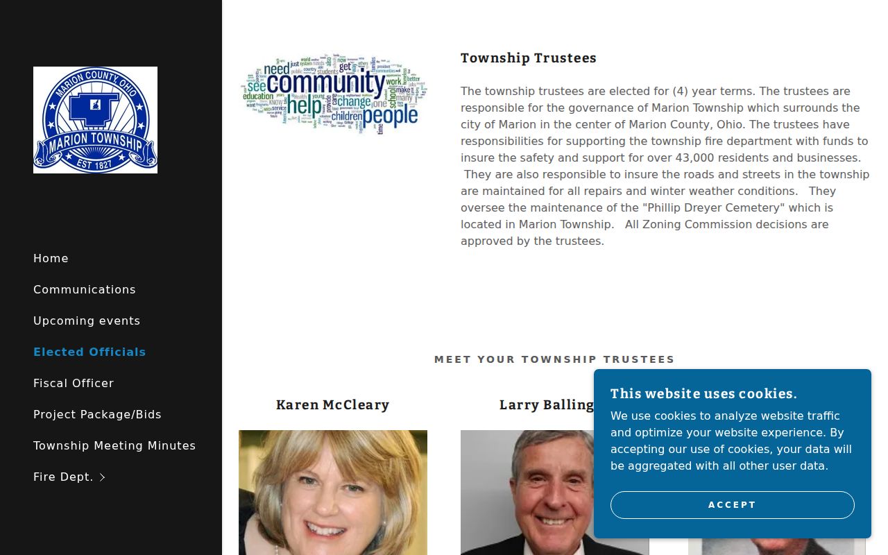 Marion Township residents directory image of Township elected officials