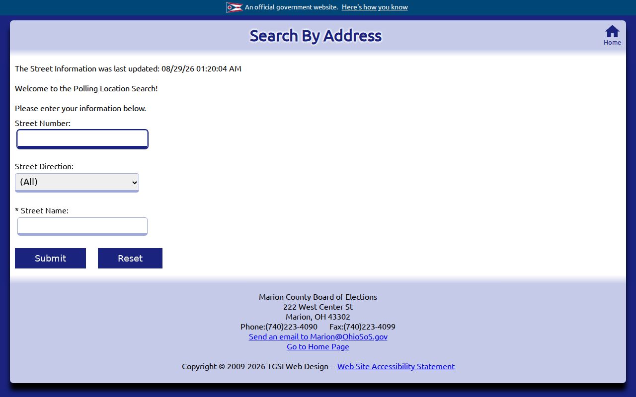 Marion Township neighbors official polling-place address search