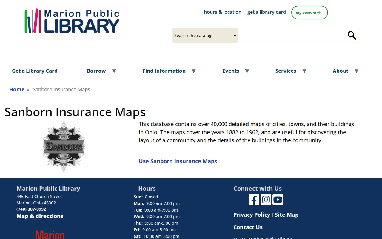 Marion Township previous residents Ohio Sanborn maps research
