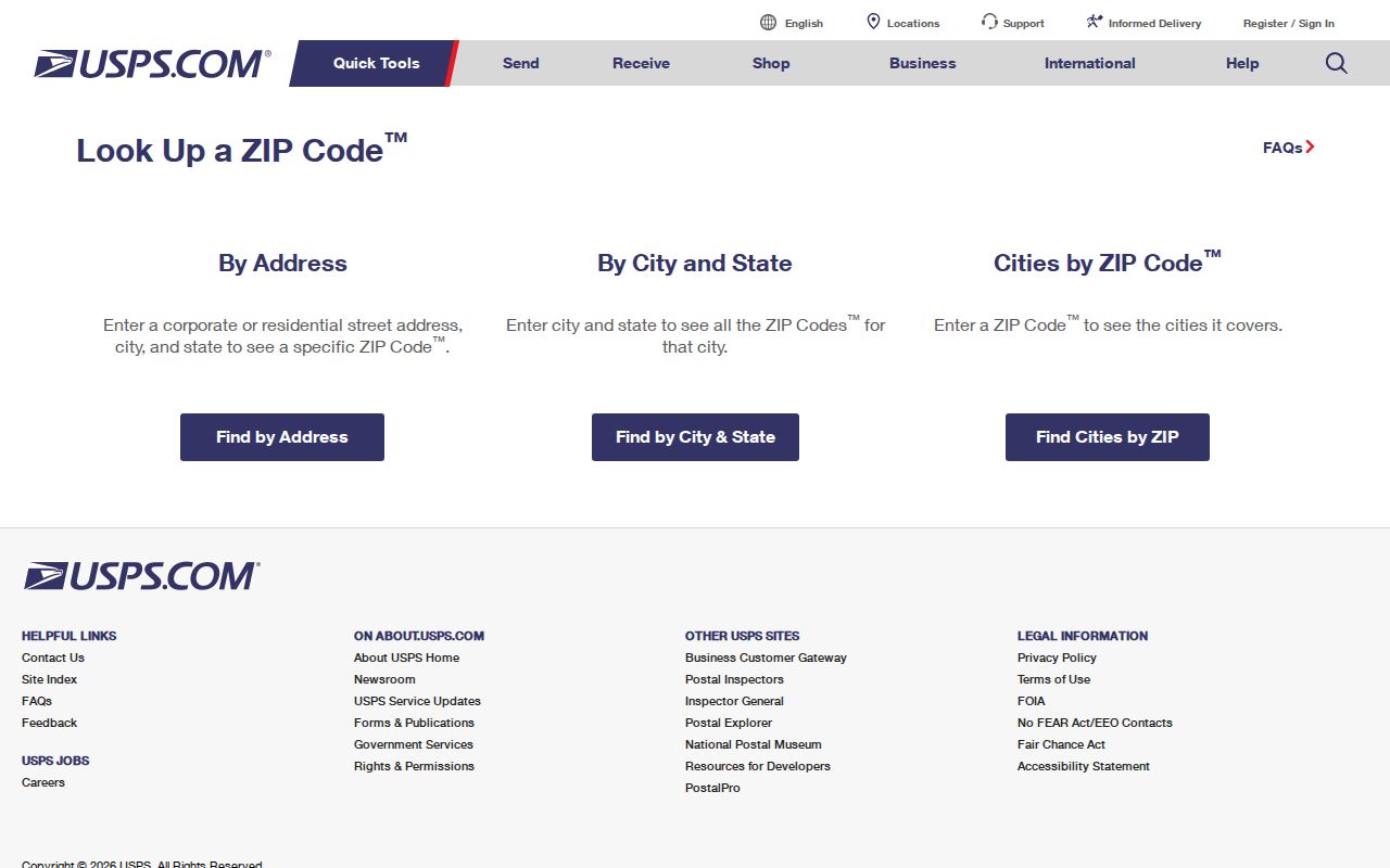 Marion Township ZIP code USPS address lookup screen